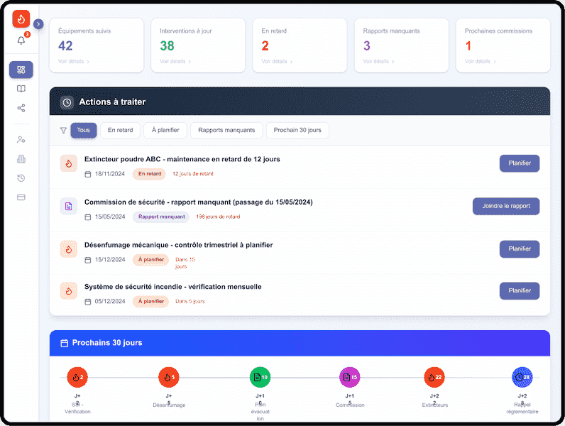 Registre de sécurité numérique MonRegistreSecu - vue desktop