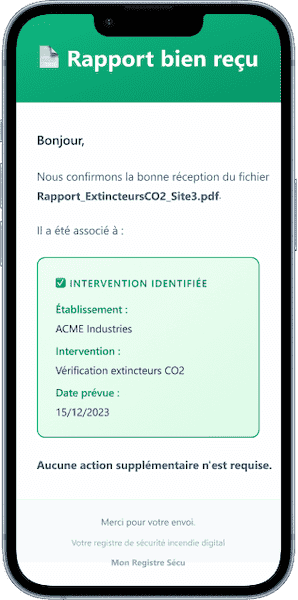 Interface du registre de sécurité dématérialisé MonRegistreSecu sur mobile